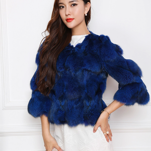 Natural Fox Fur Jacket for Women Winter Coat 14192