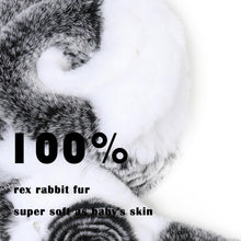 Load image into Gallery viewer, Women&#39;s Rex Rabbit Fur Scarf Ladies Flowers Crochet Winter Warm Knitted Fashion Scarf Scarves for Women