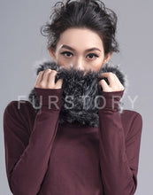 Load image into Gallery viewer, Real Knitted REX Rabbit Fur Scarf Beautiful Long Wrap Cape Shawl Neck Warmer Patches Color Top Quality FS15507