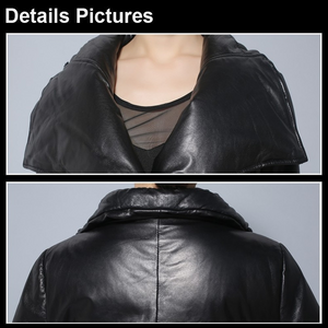 Genuine Sheep Leather Coat Down Overcoat Top Grade Leather Jacket