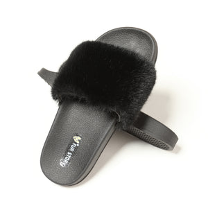 Furry Slides Sandals (Flat)