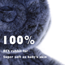 Load image into Gallery viewer, Women&#39;s Rex Rabbit Fur Scarf Ladies Winter Warm Knitted Flowers Crochet Fashion Scarf Scarves for Women Men
