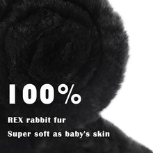 Load image into Gallery viewer, Women&#39;s Rex Rabbit Fur Scarf Ladies Winter Warm Knitted Flowers Crochet Fashion Scarf Scarves for Women Men