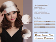 Load image into Gallery viewer, Women&#39;s Hats Winter Real Rex Rabbit Fur Hat Wool Visor Ski Hat 13620