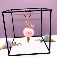 Load image into Gallery viewer, Ice Cream Keychain Cute Bag Cartoon Plush Pendant 22C02