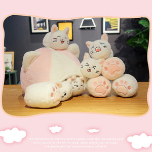 Cute pink plush doll cat pillow nap cushion plush toy 22B11