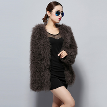 Load image into Gallery viewer, Women&#39;s Natural Fur Coat Genuine Wool Fleece Free Size Lamb Fur Coat Female Free Shipping