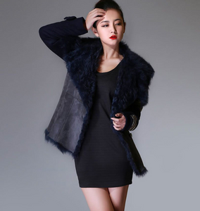 Natural Sheep Fur Coat Double Faced Overcoat Thick Winter Coat