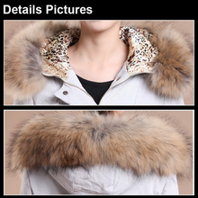 Load image into Gallery viewer, Winter Pig Leather Suede Windbreak with Natural Raccoon Fur Hood Slim Waist Women&#39;s Coats
