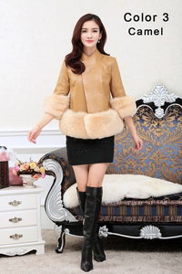 Winter Warm New Big Fox Fur Coat Top Grade Genuine Leather Jacket