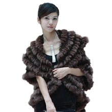 Load image into Gallery viewer, Knitted Natural Rabbit Fur Vest Jacket Stole Cape Coat Shawl Outwear