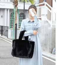 Load image into Gallery viewer, Large Fluffy Tote Bag for Women Plush Handbag Furry Hobo Bag 22438