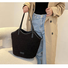 Load image into Gallery viewer, Plush Tote Bag for Women Soft Plush Shoulder Handbag 22453