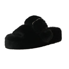 Load image into Gallery viewer, Womens Open Toe Slipper with Cozy Lining， Faux Rabbit Fur Sandals 22S04