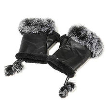 Load image into Gallery viewer, Women&#39;s Faux Fur Winter Fingerless Gloves Lined Mittens Warm Wrist Hands Warmer