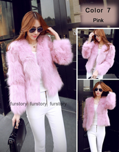 Load image into Gallery viewer, Women's Natural Fox Fur Coat Fashion Natural Color Full Sleeve