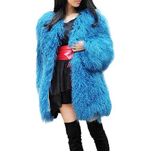 Load image into Gallery viewer, fur story Women&#39;s Long Fur Coat with Real Mongolia Lamb Fur Thick Warm Coat Full Sleeve O Neck