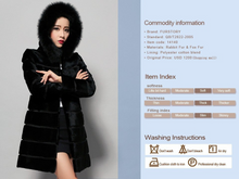 Load image into Gallery viewer, Natural Rabbit Fur Coat  with Hood Fox Fur Collar Top Grade Fur Jacket Outwear Winter Overcoat Women Dress