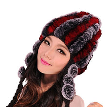 Load image into Gallery viewer, Fur Story Women&#39;s Real Rex Rabbit Fur Hat Thick Warm Winter Hat with Fur Tassels Headgear