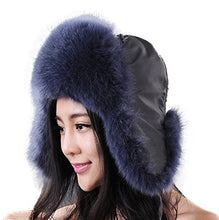 Load image into Gallery viewer, Fur Story Women&#39;s Trapper Hat with Fur Earflap Warm Winter Fur Bomber Hat