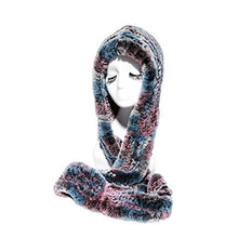Load image into Gallery viewer, Fur Story 15670 Women&#39;s Knitted Real Rabbit Fur Beanie Hat with Fur Hat Scarf