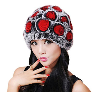 Winter Hats for Women Knitted Real Rex Rabbit Fur Hat Skullies Beanie Cap Womens Winter Hats Fur Story FS13601