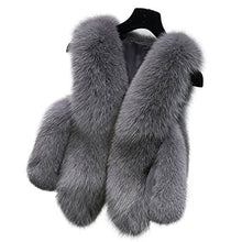Load image into Gallery viewer, Fur Story Women&#39;s Fur Vest with Real Fox Fur Thick Warm Vest Sleeveless V Neck