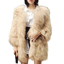 Load image into Gallery viewer, fur story Women&#39;s Long Fur Coat with Real Mongolia Lamb Fur Thick Warm Coat Full Sleeve O Neck