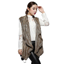 Load image into Gallery viewer, Fur Story Women&#39;s Knitted Real Rabbit Fur Vest Inclined Placket