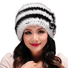 Load image into Gallery viewer, Fur Story 14629 Women&#39;s Knitted Real Mink Fur Skullies Beanie Hat
