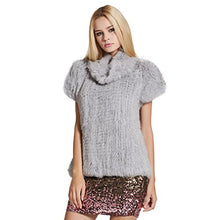 Load image into Gallery viewer, Women&#39;s Knitted Real Rabbit Fur Vest Pullover Solid Female Warm Coat 17211