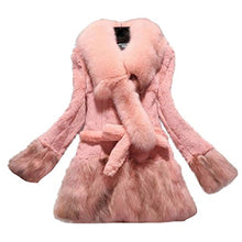 Load image into Gallery viewer, Fur Story 15157 Women&#39;s Long Real Rabbit Fur Coat with Fur Collor and Hem