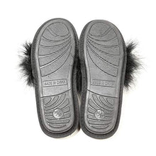 Load image into Gallery viewer, Women&#39;s Furry Fur Slippers Memory Foam House Slippers House Shoes(Black,6.5-7)