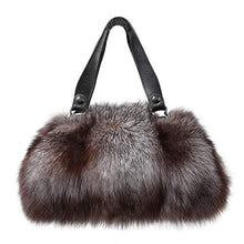 Load image into Gallery viewer, Fur Story Women&#39;s Winter Fur Fox Handbag Leather Ladies Shoulder Bag