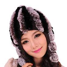 Load image into Gallery viewer, Fur Story Women&#39;s Real Rex Rabbit Fur Hat Thick Warm Winter Hat with Fur Tassels Headgear