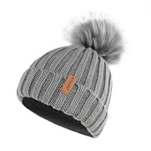 Load image into Gallery viewer, Pilipala Women Knit Beanie Hat with Fur Pompom Winter hat for Women Ski Cap