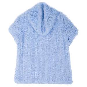 Women's Knitted Real Rabbit Fur Vest Pullover Solid Female Warm Coat 17211