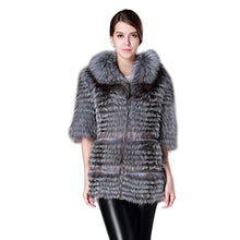 Load image into Gallery viewer, fur story 151167 Women&#39;s Real Long Raccoon Fur Coat with Fur Collor