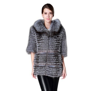 fur story 151167 Women's Real Long Raccoon Fur Coat with Fur Collor