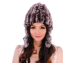 Load image into Gallery viewer, Fur Story Women&#39;s Real Rex Rabbit Fur Hat Thick Warm Winter Hat with Fur Tassels Headgear