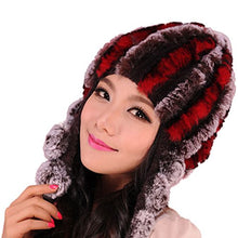 Load image into Gallery viewer, Fur Story Women&#39;s Real Rex Rabbit Fur Hat Thick Warm Winter Hat with Fur Tassels Headgear