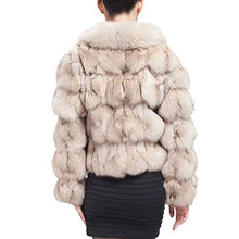 Load image into Gallery viewer, Women&#39;s Genuine Fox Fur Coat for Winter Thick Warm Fur Jacket(Beige,4)