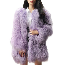 Load image into Gallery viewer, fur story Women&#39;s Long Fur Coat with Real Mongolia Lamb Fur Thick Warm Coat Full Sleeve O Neck