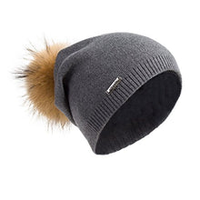 Load image into Gallery viewer, Pilipala Women&#39;s Slouchy Beanie Hat with Fur Pompom Warm Winter Hat