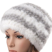 Load image into Gallery viewer, Fur Story 14629 Women&#39;s Knitted Real Mink Fur Skullies Beanie Hat