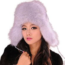 Load image into Gallery viewer, Fur Story Women&#39;s Trapper Hat with Fur Earflap Warm Winter Fur Bomber Hat