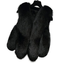 Load image into Gallery viewer, Fur Story Women&#39;s Fur Vest with Real Fox Fur Thick Warm Vest Sleeveless V Neck