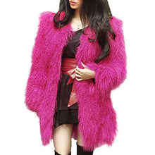 Load image into Gallery viewer, fur story Women&#39;s Long Fur Coat with Real Mongolia Lamb Fur Thick Warm Coat Full Sleeve O Neck