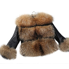 Load image into Gallery viewer, fur story Women&#39;s Real Raccoon Fur Coat with Sheep Leather Sleeve Thick Warm Coat O Neck