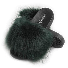 Load image into Gallery viewer, Fur Story FS19S05A Women&#39;s Faux Fur Slides for Outdoor Furry Slide Sandals Fur Slippers